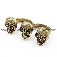 Two-Finger Alloy Antique Plated Jewelry Ring (XRG12092)